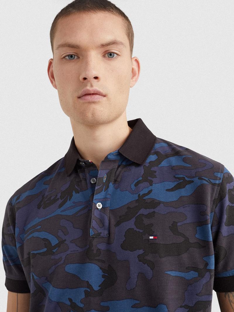 Férfi Tommy Hilfiger Regular fit camo print Polos Camo | HU 1079MQZ